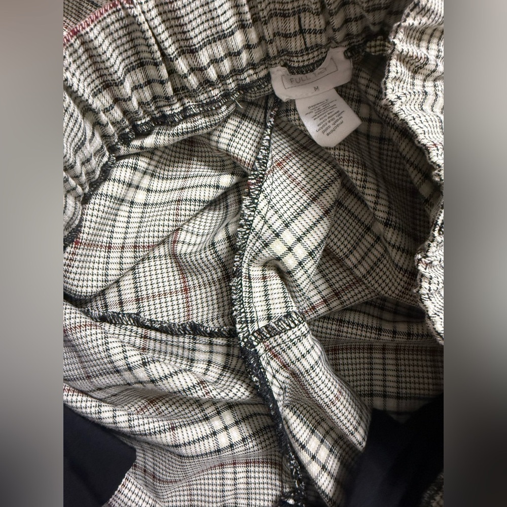 Full Tilt Black and Cream cuffed Plaid Trouser Pants - Picture 8 of 10